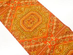 本場筑前博多抽象華文模様織出し名古屋帯